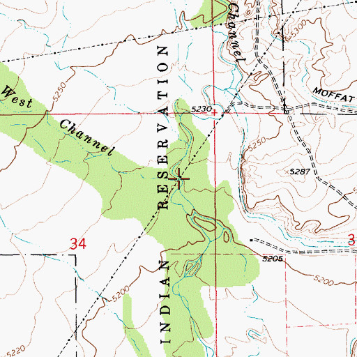 Topographic Map of West Channel Uinta River, UT