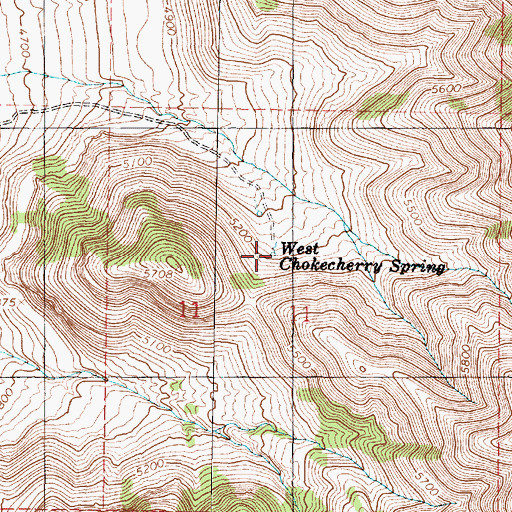 Topographic Map of West Chokecherry Spring, UT