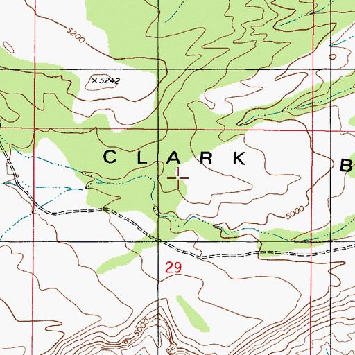 Topographic Map of West Clark Bench, UT