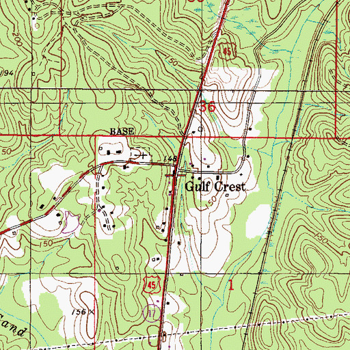 Topographic Map of Gulfcrest, AL