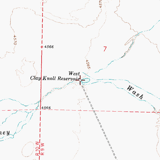 Topographic Map of West Clay Knoll Reservoir, UT