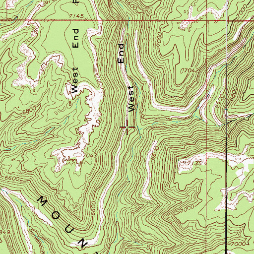 Topographic Map of West End Canyon, UT