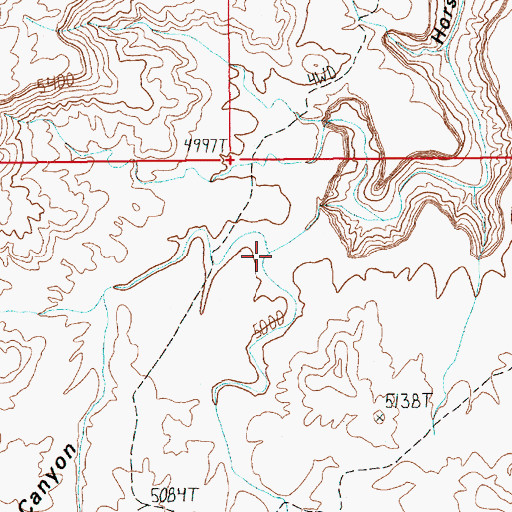 Topographic Map of West Fork Big Water Canyon, UT