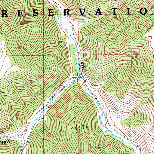 Topographic Map of West Fork Hill Creek, UT