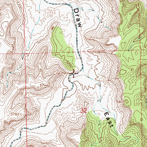 Topographic Map of West Fork Saddletree Draw, UT