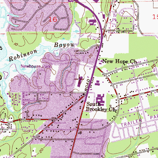 Topographic Map of Gulf Dale Shopping Center, AL