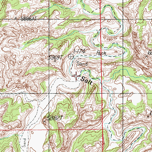 Topographic Map of West Fork Salt Creek, UT