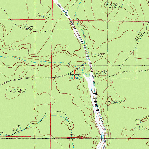 Topographic Map of West Fork Three Lakes Canyon, UT