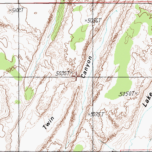 Topographic Map of West Fork Twin Canyon, UT