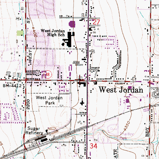 Topographic Map of West Jordan, UT