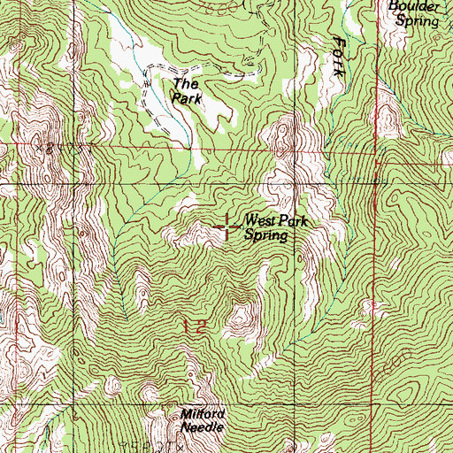 Topographic Map of West Park Spring, UT