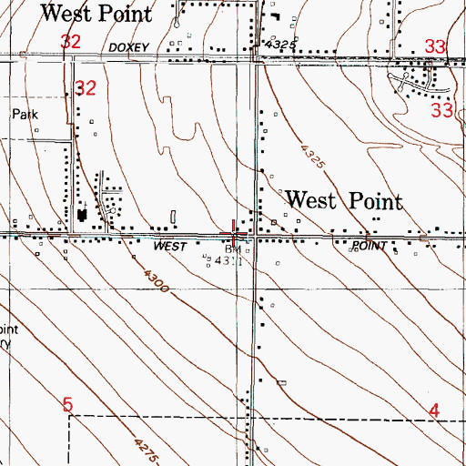 Topographic Map of West Point, UT