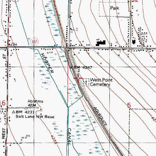 Topographic Map of West Point Cemetery, UT