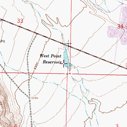Topographic Map of West Point Reservoir, UT