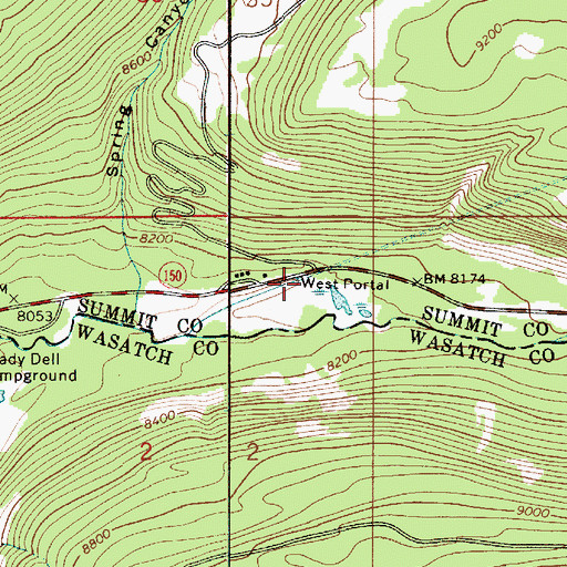 Topographic Map of West Portal, UT