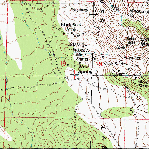 Topographic Map of West Spring, UT