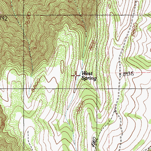 Topographic Map of West Spring, UT