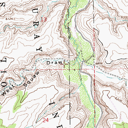 Topographic Map of West Squaw Draw, UT