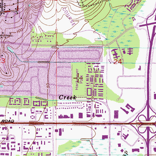 Topographic Map of Hackmeyer Park, AL