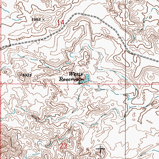 Topographic Map of Wests Reservoir, UT