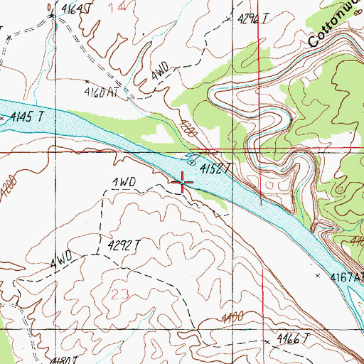 Topographic Map of Westwater Canyon, UT