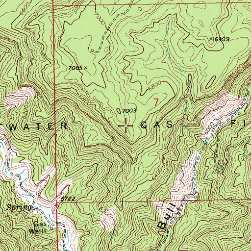 Topographic Map of Westwater Gas Field, UT