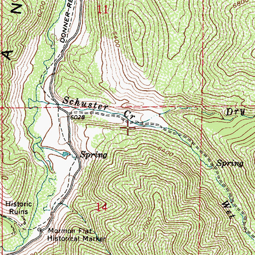 Topographic Map of Wet Fork Schuster Creek, UT