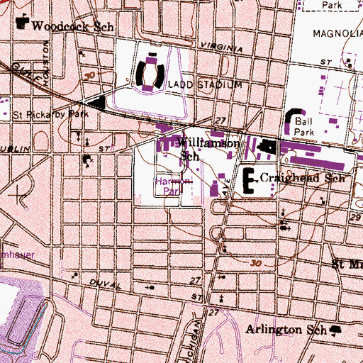 Topographic Map of Harmon Park, AL