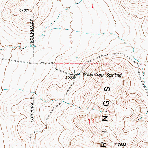 Topographic Map of Wheatley Spring, UT