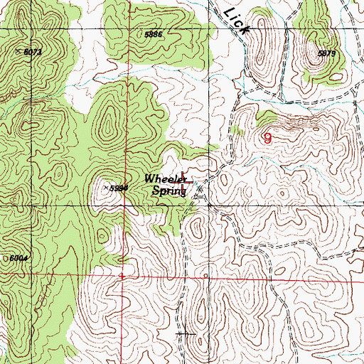 Topographic Map of Wheeler Spring, UT
