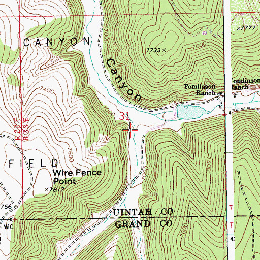 Topographic Map of Whetrock Canyon, UT