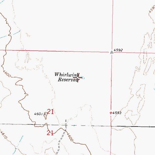 Topographic Map of Whirlwind Reservoir, UT