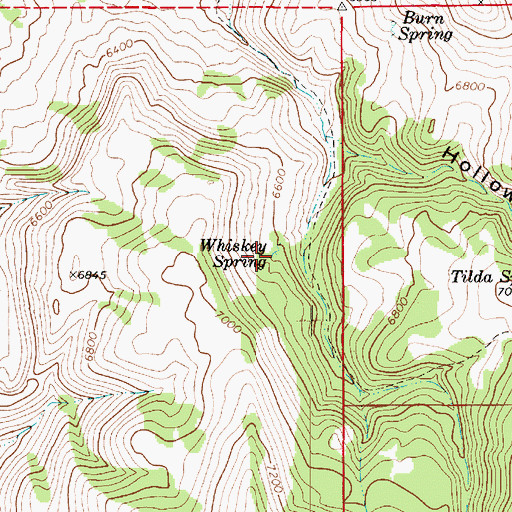 Topographic Map of Whiskey Spring, UT