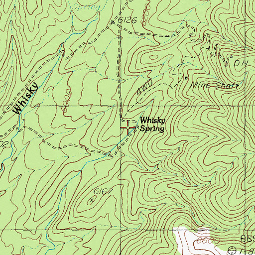 Topographic Map of Whisky Spring, UT