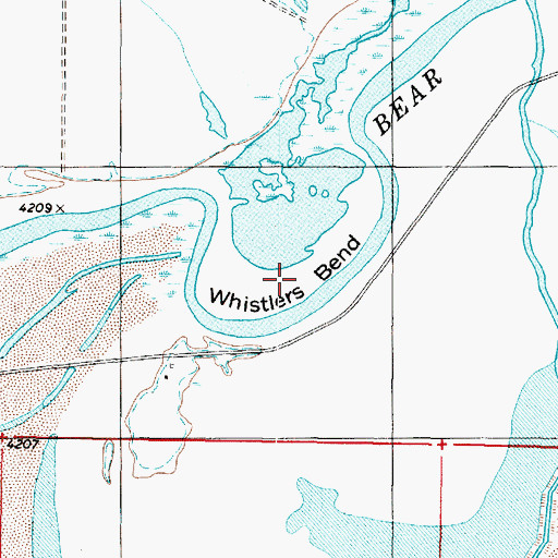 Topographic Map of Whistlers Bend, UT