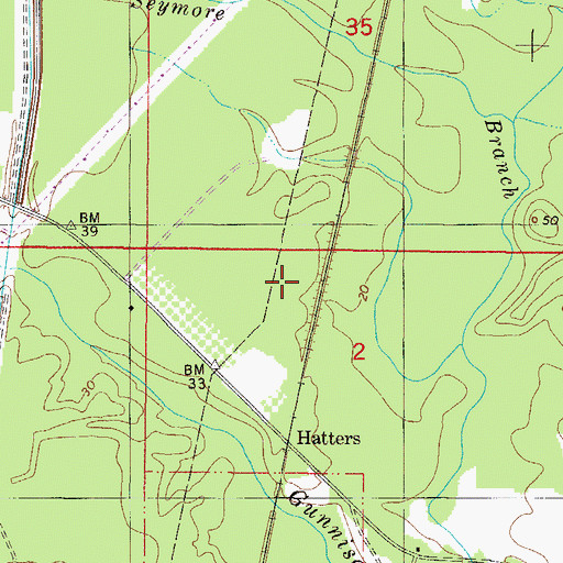 Topographic Map of Hatters Mill (historical), AL