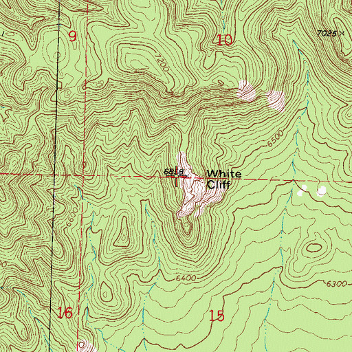 Topographic Map of White Cliff, UT