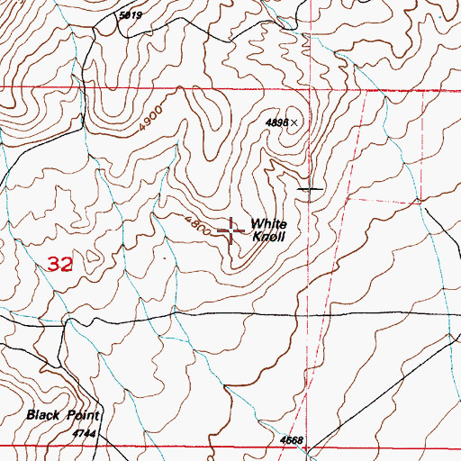Topographic Map of White Knoll, UT