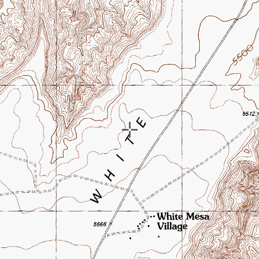 Topographic Map of White Mesa, UT