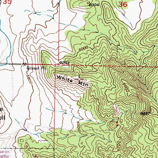 Topographic Map of White Mountain, UT