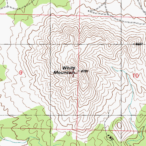 Topographic Map of White Mountain, UT