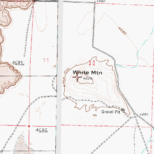 Topographic Map of White Mountain, UT