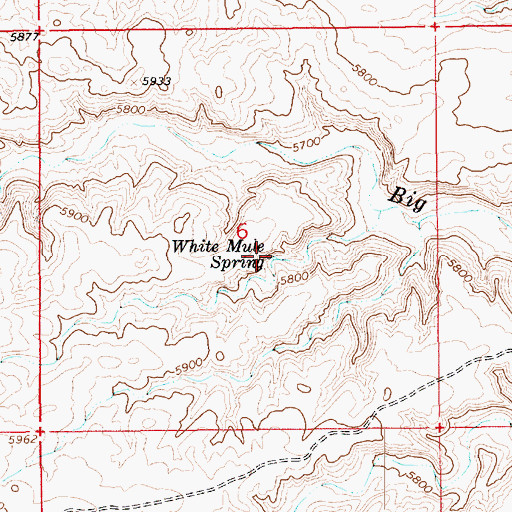 Topographic Map of White Mule Spring, UT