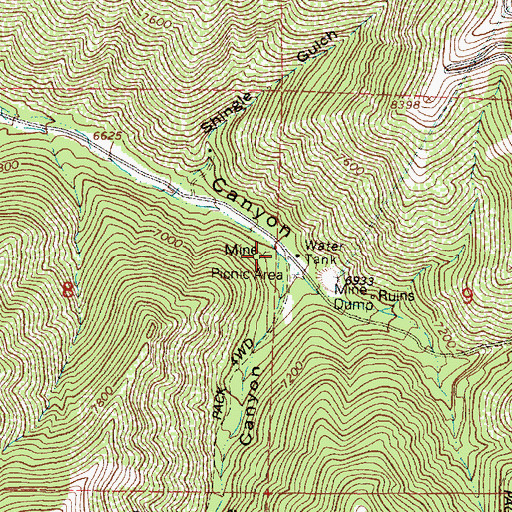 Topographic Map of White Pine Canyon, UT