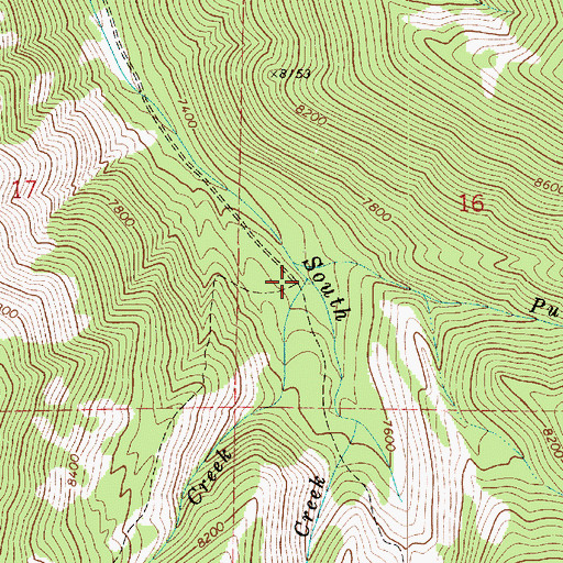 Topographic Map of White Pine Creek, UT