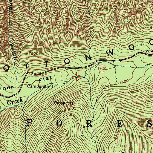 Topographic Map of White Pine Fork, UT