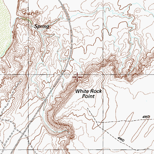Topographic Map of White Rock Point, UT