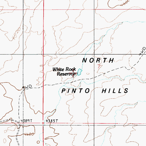 Topographic Map of White Rock Reservoir, UT