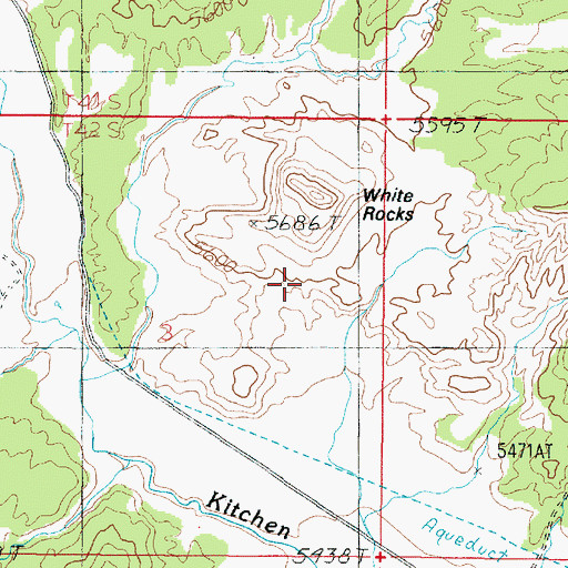 Topographic Map of White Rocks, UT
