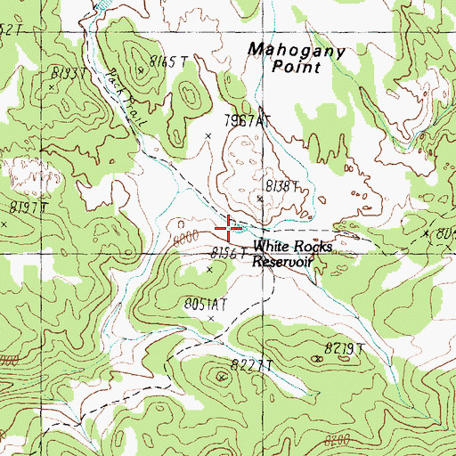 Topographic Map of White Rocks Reservoir, UT